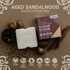Men's Sandalwood Sugar Scrub Bar | VIORI