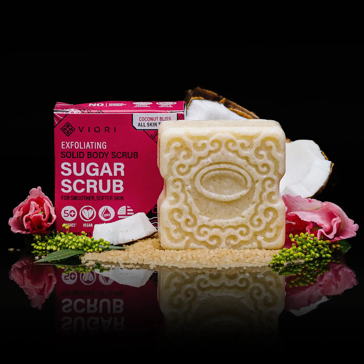 Coconut Sugar Scrub Bar – Moisturizing Exfoliant | VIORI