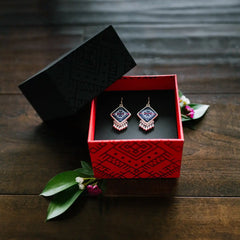 Red Yao Embroidered Earrings – Handmade | VIORI