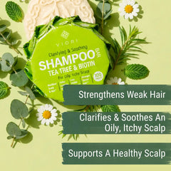 Tea Tree Shampoo Bar – Oily & Itchy Scalp | VIORI