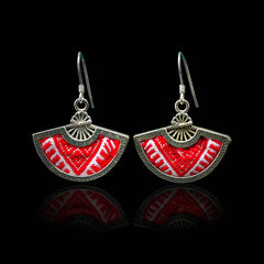 Red Yao Embroidered Earrings – Handmade | VIORI